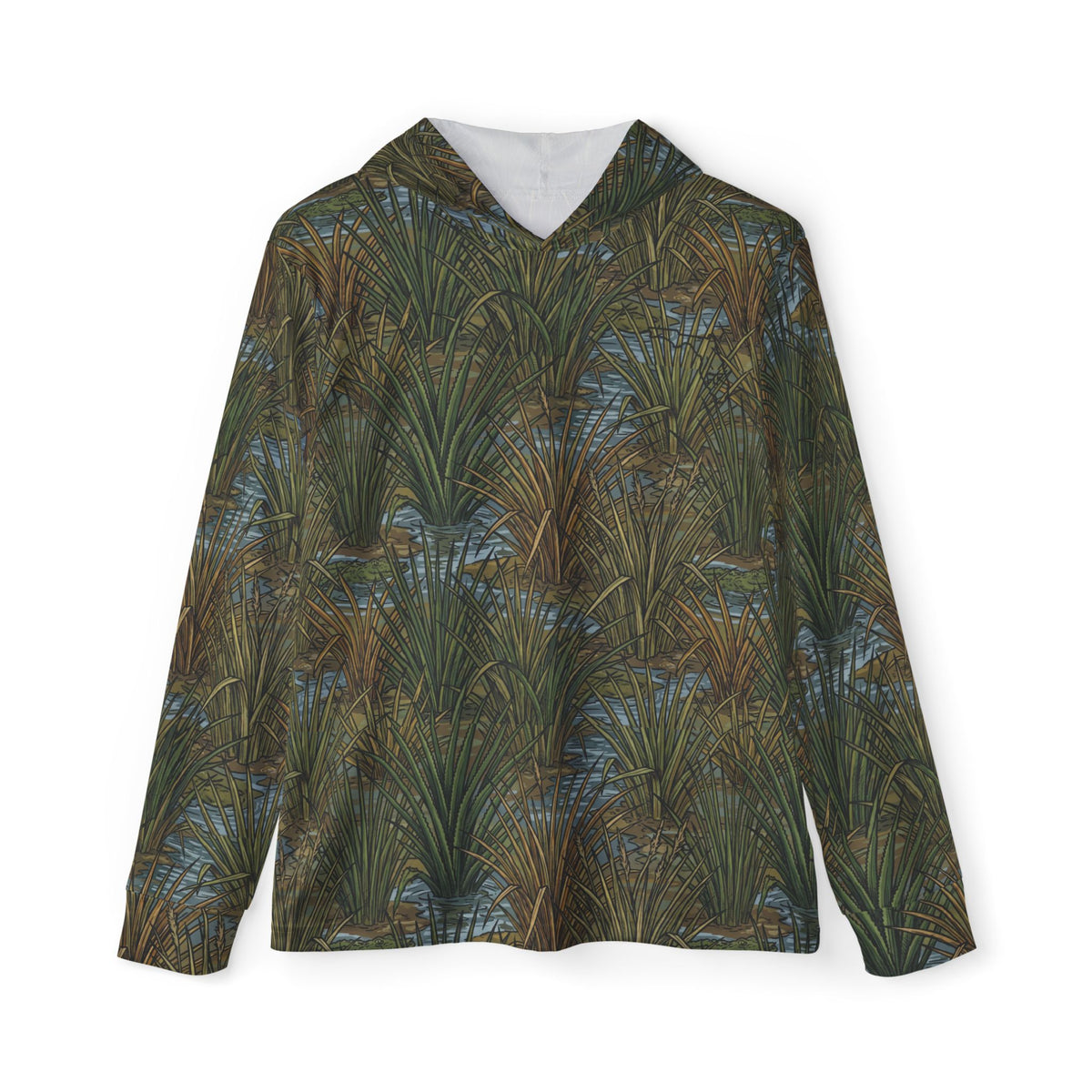 FLR Marsh Grass Dryfit Hoodie - UPF 50+ All-Over Print Performance Hoodie - Florida Redfish LLC