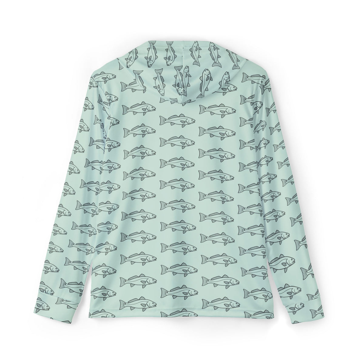 FLR Bay Green Redfish Outline Guide Hoodie | UPF 50+ All-Over Redfish Print | Florida Redfish LLC