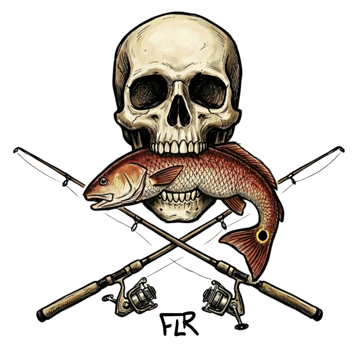 Large Vinyl Sticker (4"+) | Redfish Fishing & Coastal Art Collection