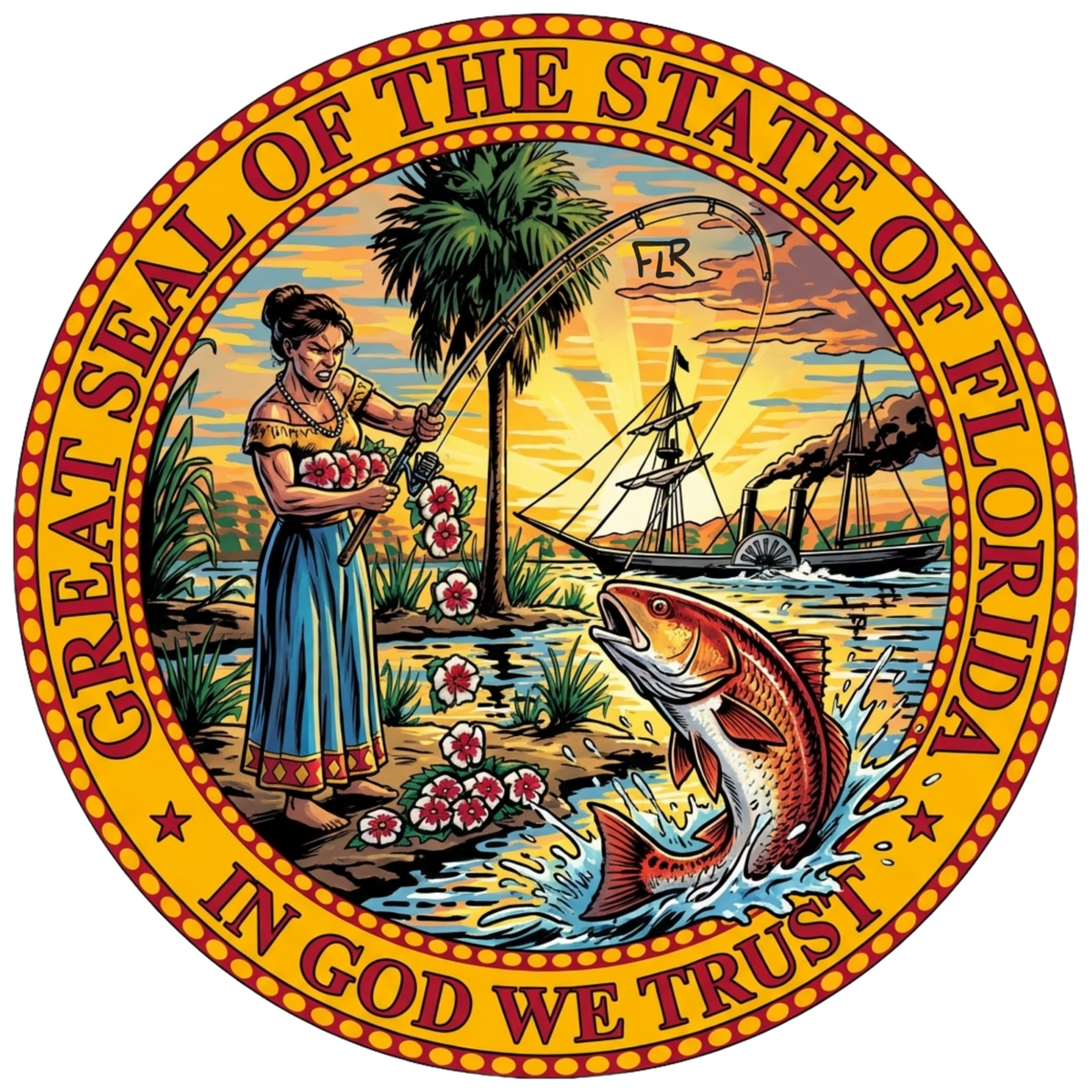 Large Vinyl Sticker (4"+) | Redfish Fishing & Coastal Art Collection