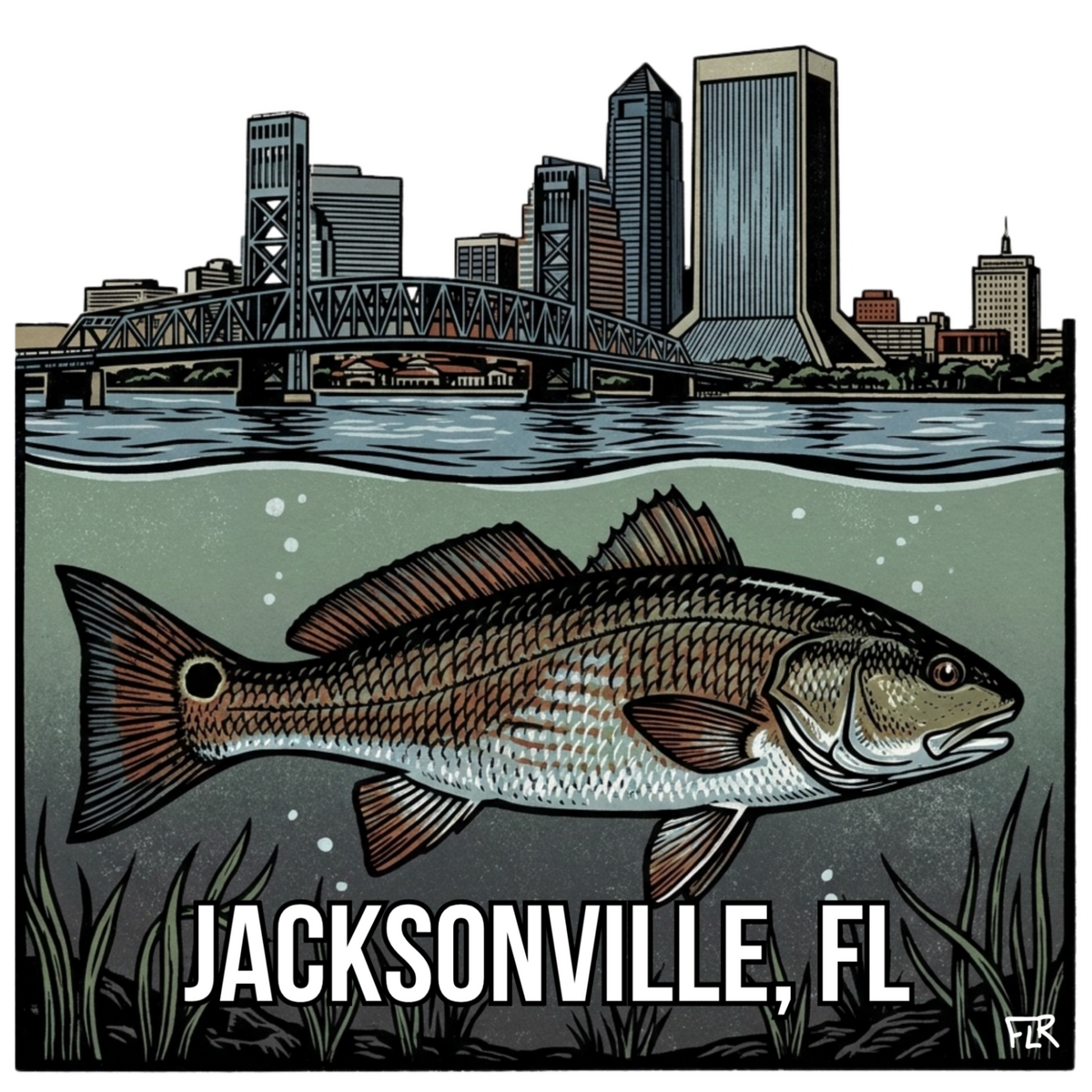 Large Vinyl Sticker (4"+) | Redfish Fishing & Coastal Art Collection