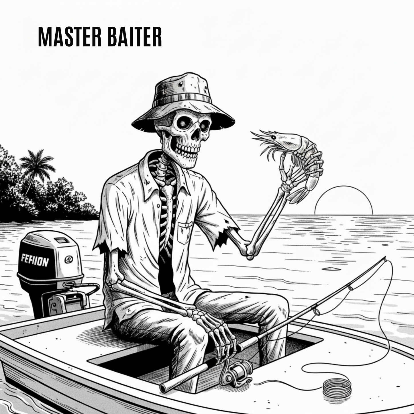 Master Baiter Unisex Fishing T-Shirt - Florida Redfish LLC Funny Fishing Tee detail view