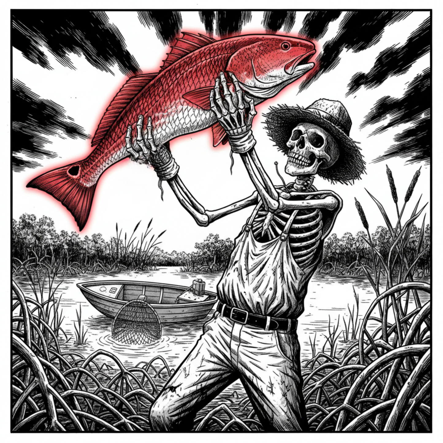 Red Fish or Die Unisex Fishing T-Shirt - Florida Redfish LLC detail view