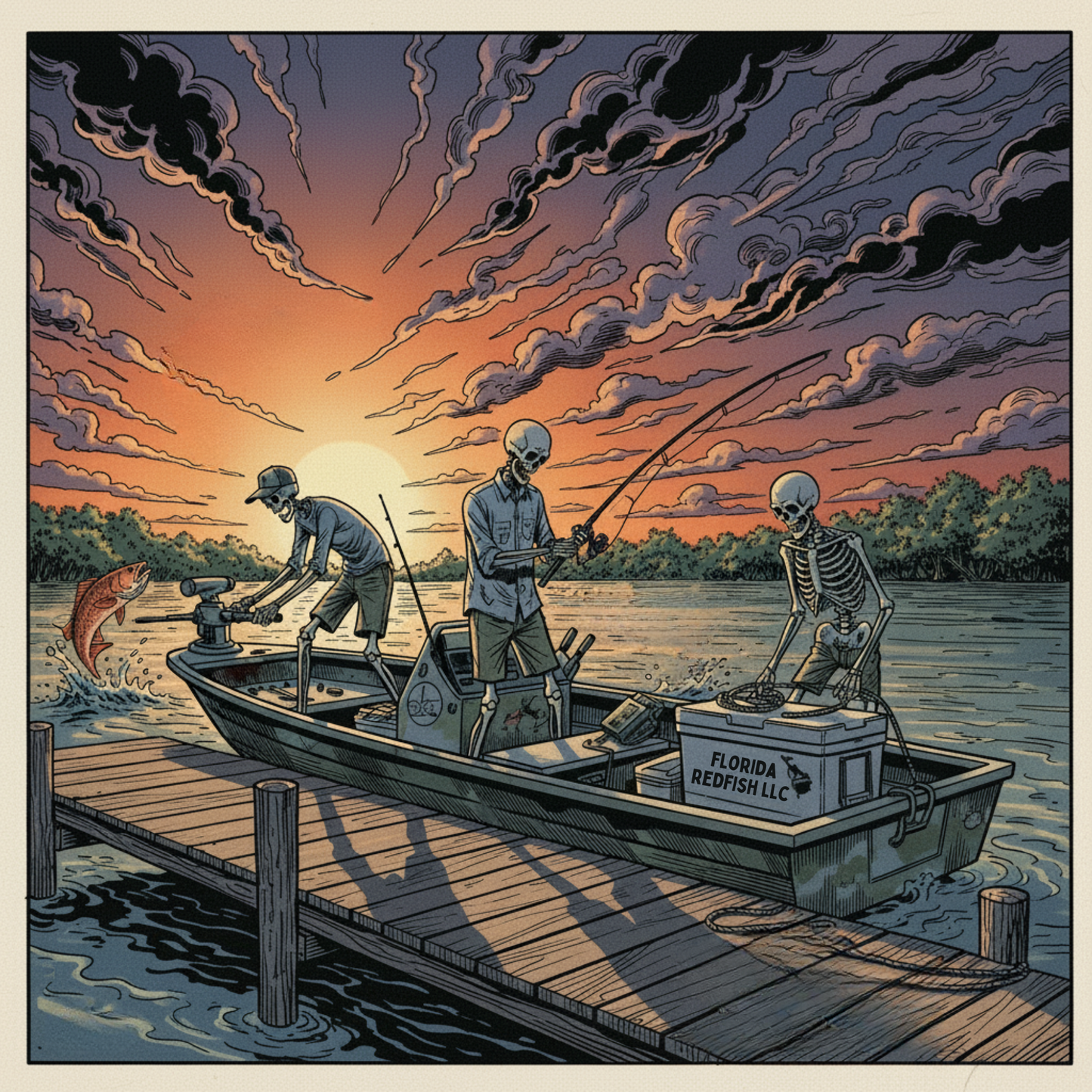 Boat Prep Unisex Fishing T-Shirt - Florida Redfish LLC detail view