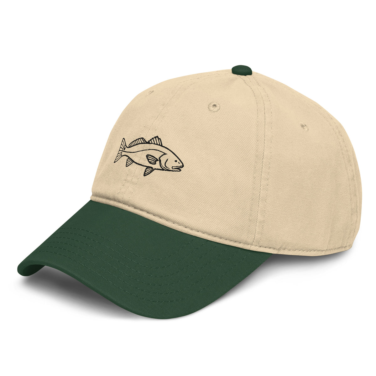 FLR Redfish Garment-Washed Dad Cap - Soft Unstructured Florida Fishing Hat detail view