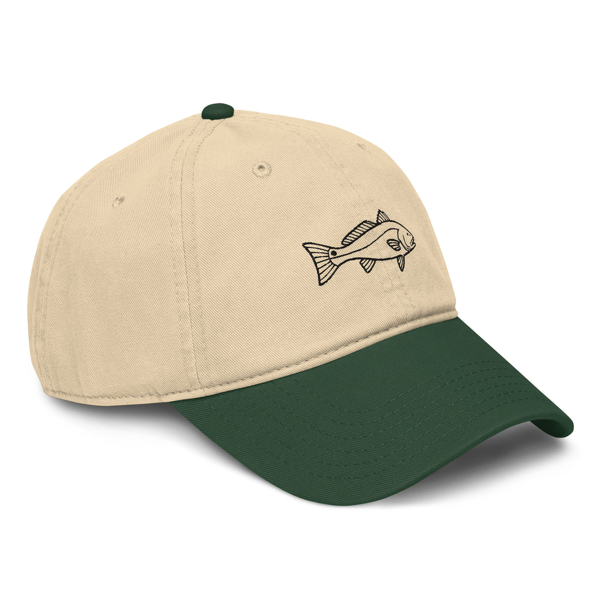 FLR Redfish Garment-Washed Dad Cap - Soft Unstructured Florida Fishing Hat detail view