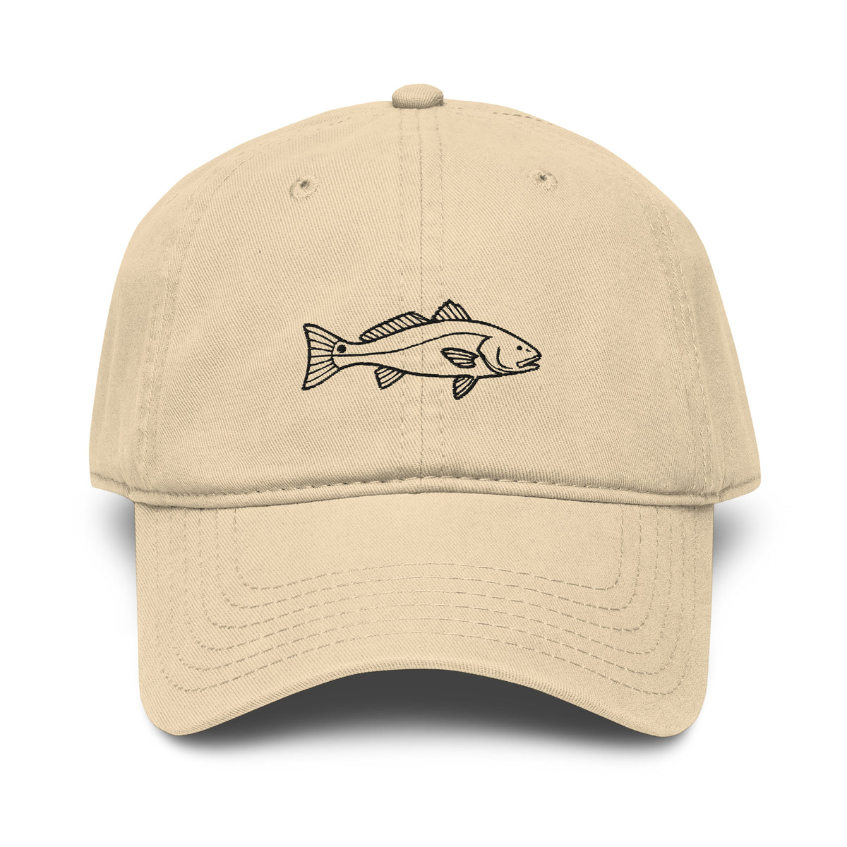 FLR Redfish Garment-Washed Dad Cap - Soft Unstructured Florida Fishing Hat detail view