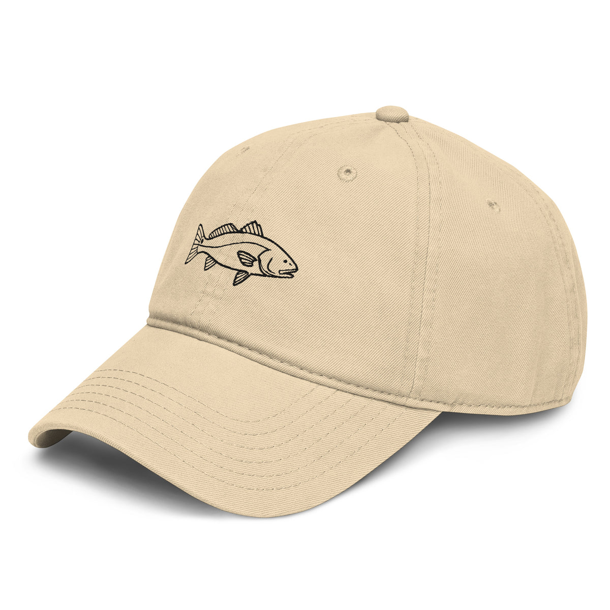 FLR Redfish Garment-Washed Dad Cap - Soft Unstructured Florida Fishing Hat detail view