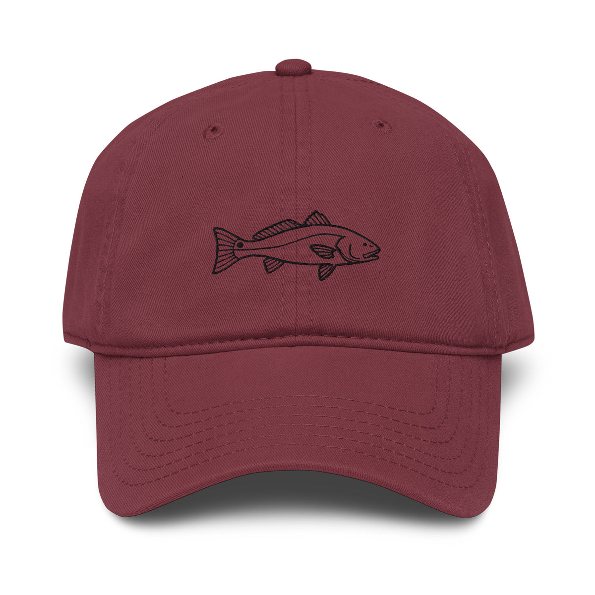 FLR Redfish Garment-Washed Dad Cap - Soft Unstructured Florida Fishing Hat detail view