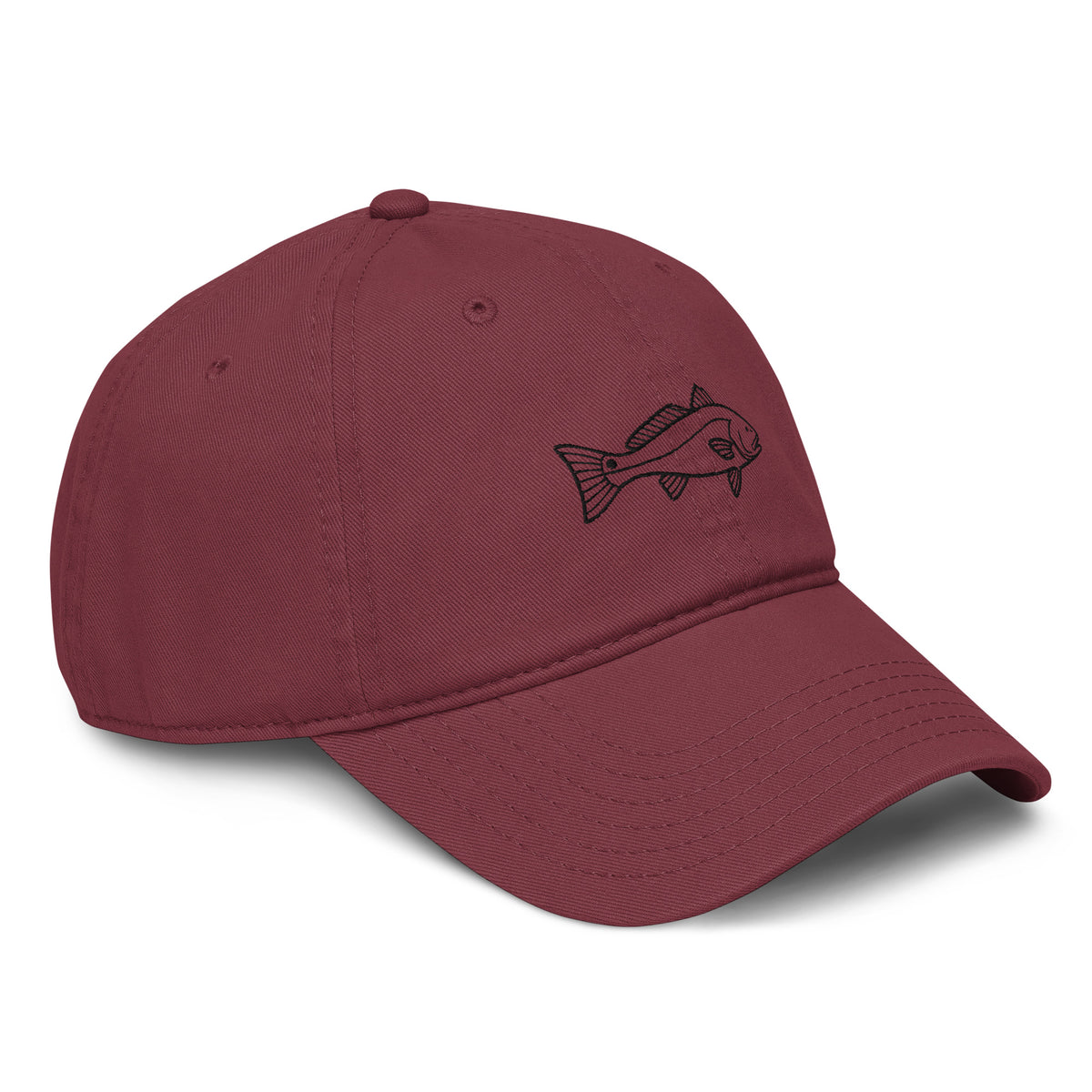 FLR Redfish Garment-Washed Dad Cap - Soft Unstructured Florida Fishing Hat detail view