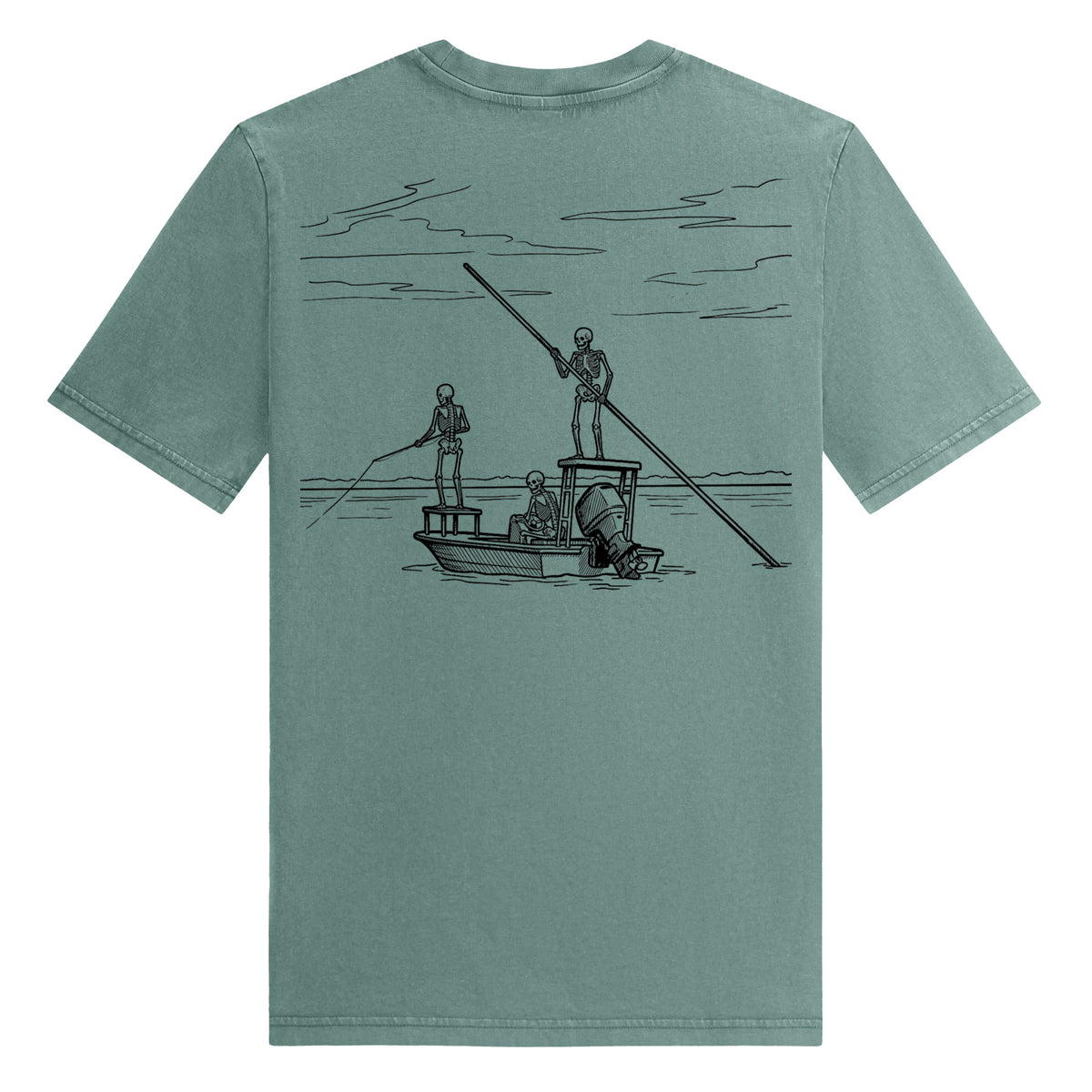 Fish Til I'm Dead Oversized Vintage Print Unisex Tee - Florida Redfish LLC detail view