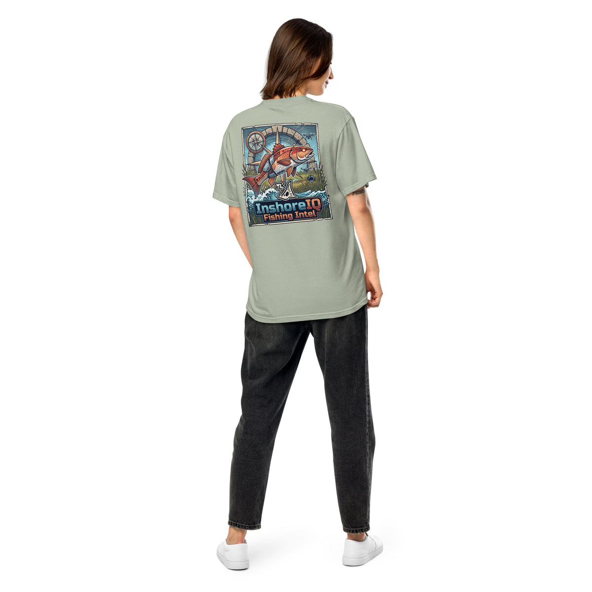 FLR x InshoreIQ Collab Tee - Vintage Redfish Compass Nautical Tee - view 8