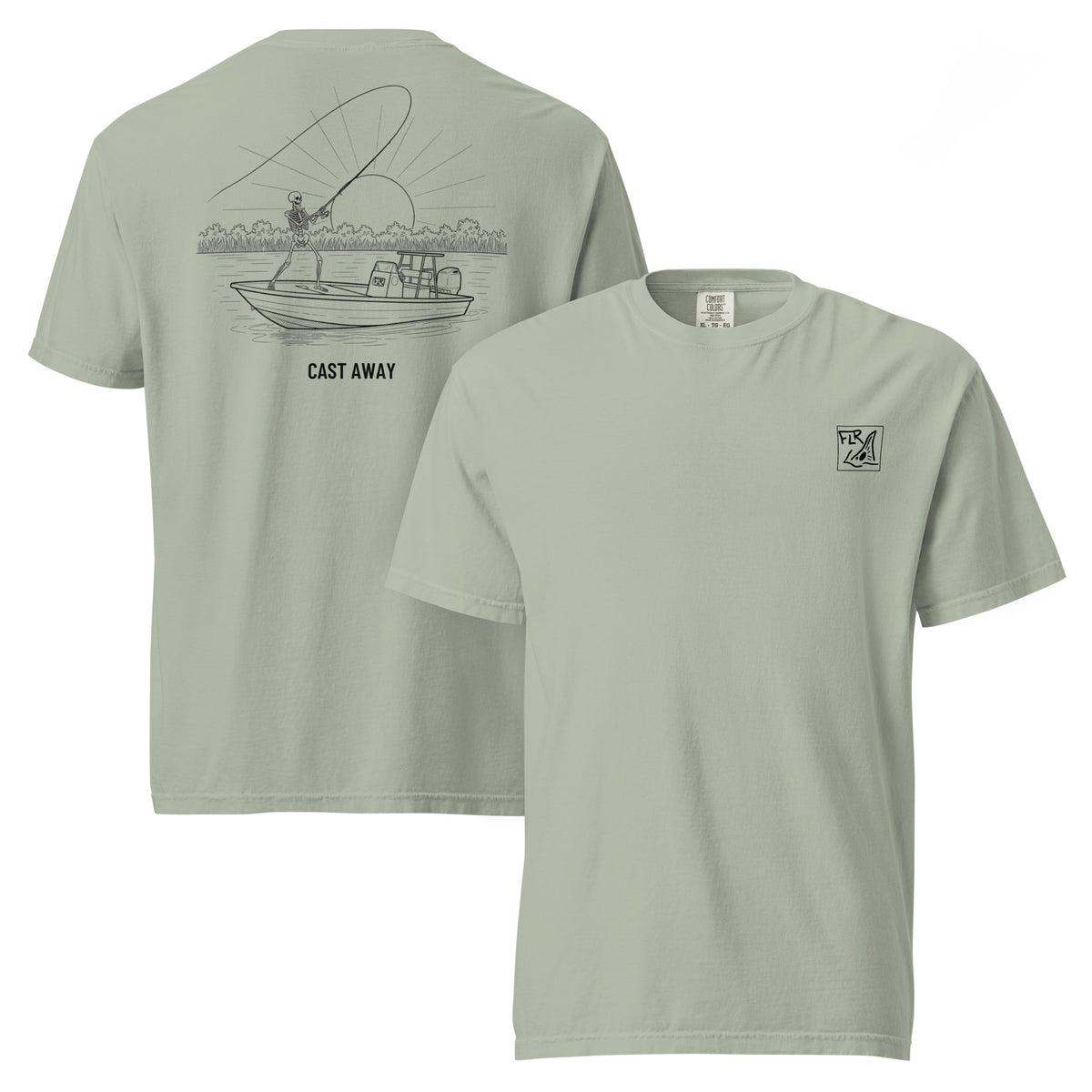 FLR Cast Away Unisex Fishing T-Shirt - Florida Redfish LLC detail view