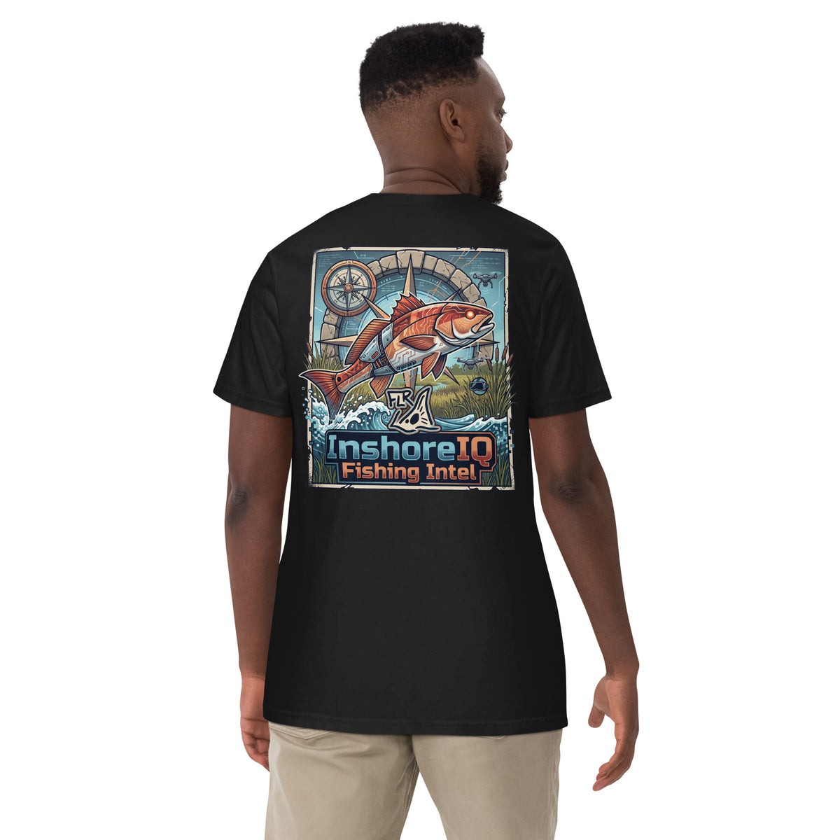FLR x InshoreIQ Collab Tee - Vintage Redfish Compass Nautical Tee - view 11