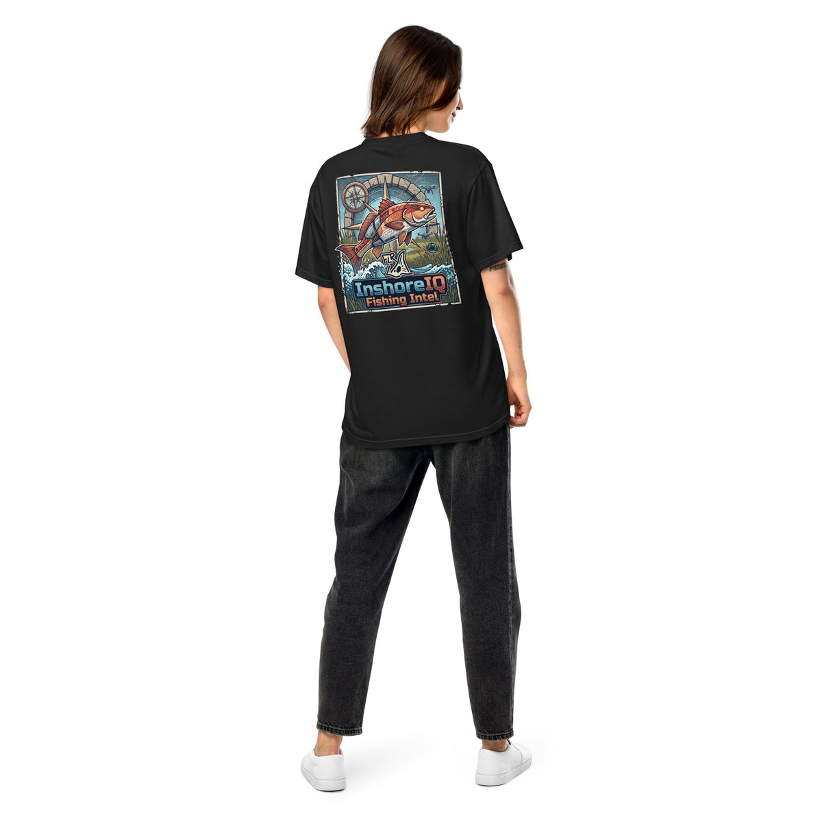 FLR x InshoreIQ Collab Tee - Vintage Redfish Compass Nautical Tee - view 2