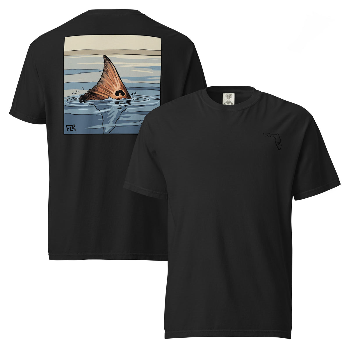 Red Fin Unisex Fishing T-Shirt - Florida Redfish LLC Inshore Tee detail view