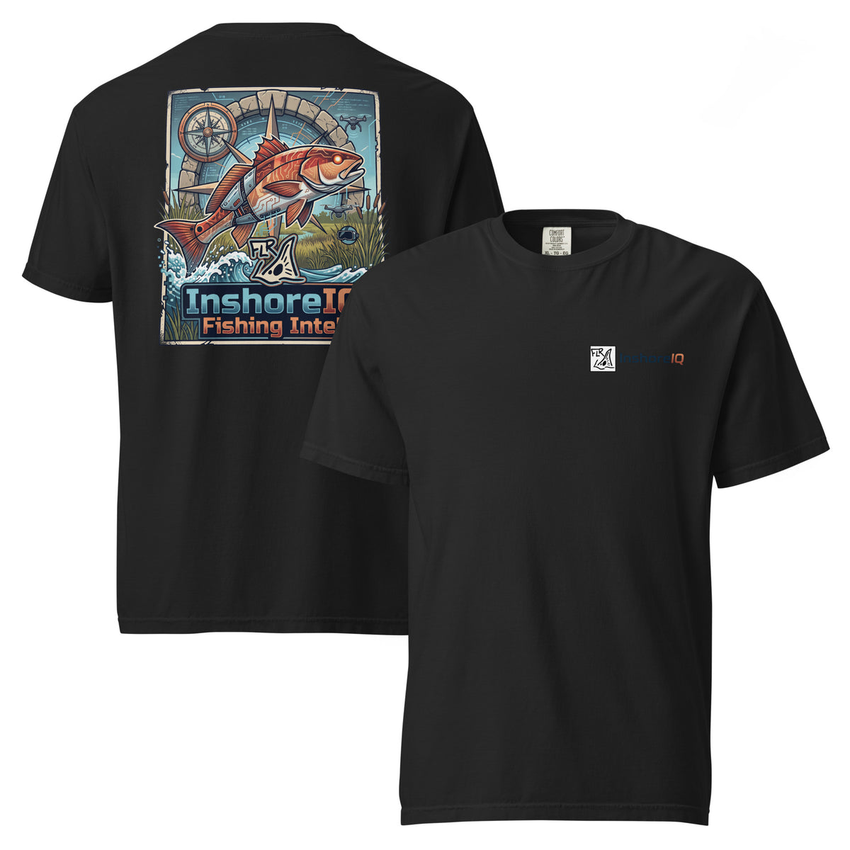 FLR x InshoreIQ Collab Tee - Vintage Redfish Compass Nautical Tee - view 17