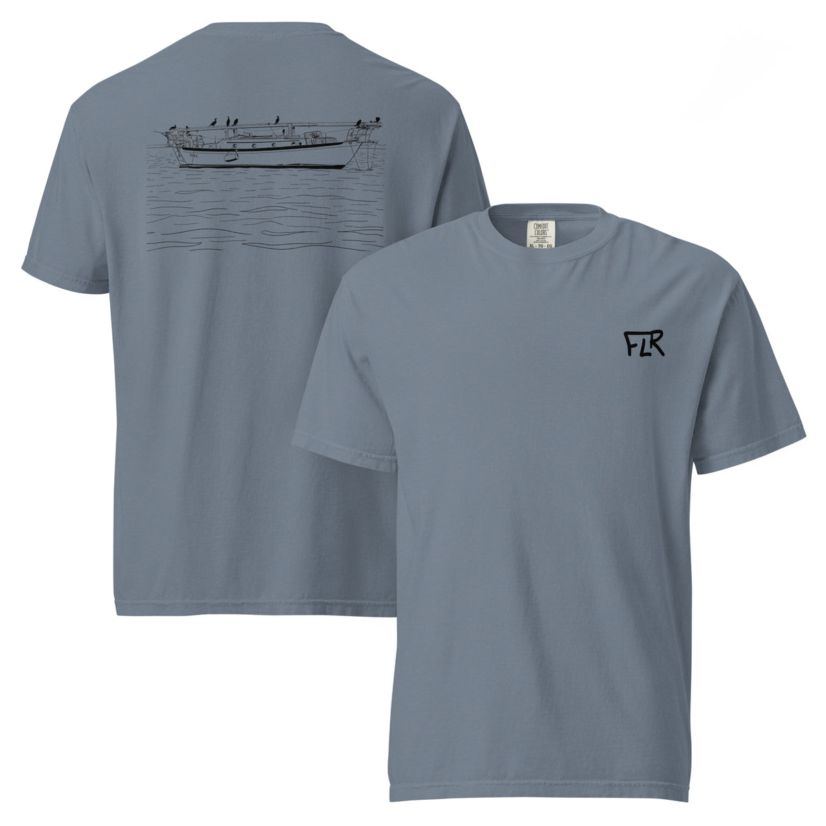 Aura Sailboat Unisex Fishing T-Shirt - Florida Redfish LLC Coastal Tee detail view
