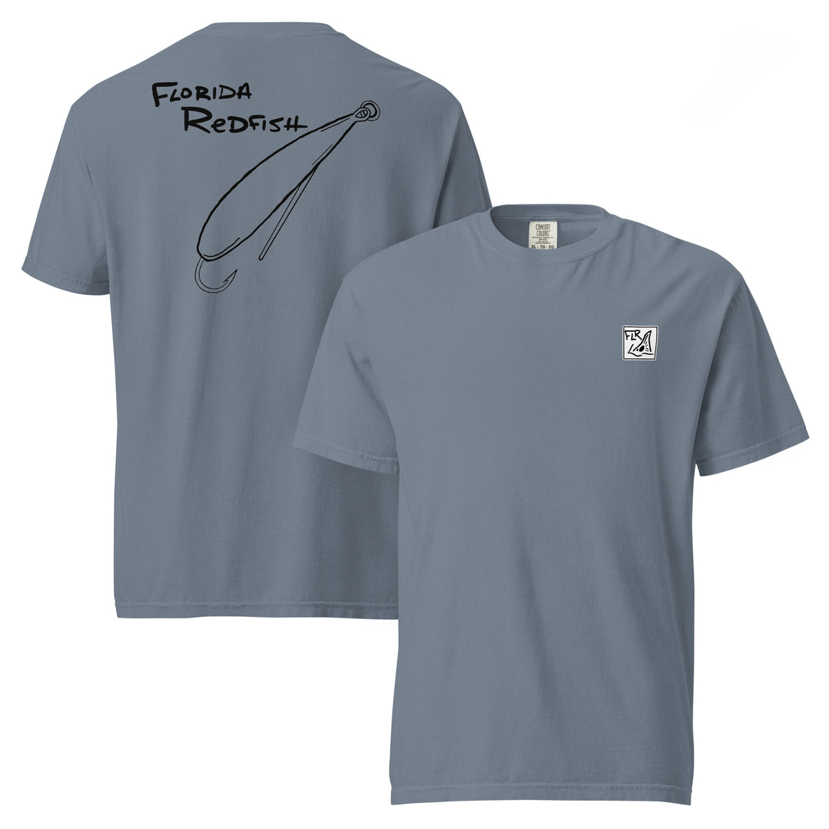 Classic Gold Spoon unisex garment-dyed fishing t-shirt FLR gold spoon graphic multiple colors blue olive teal