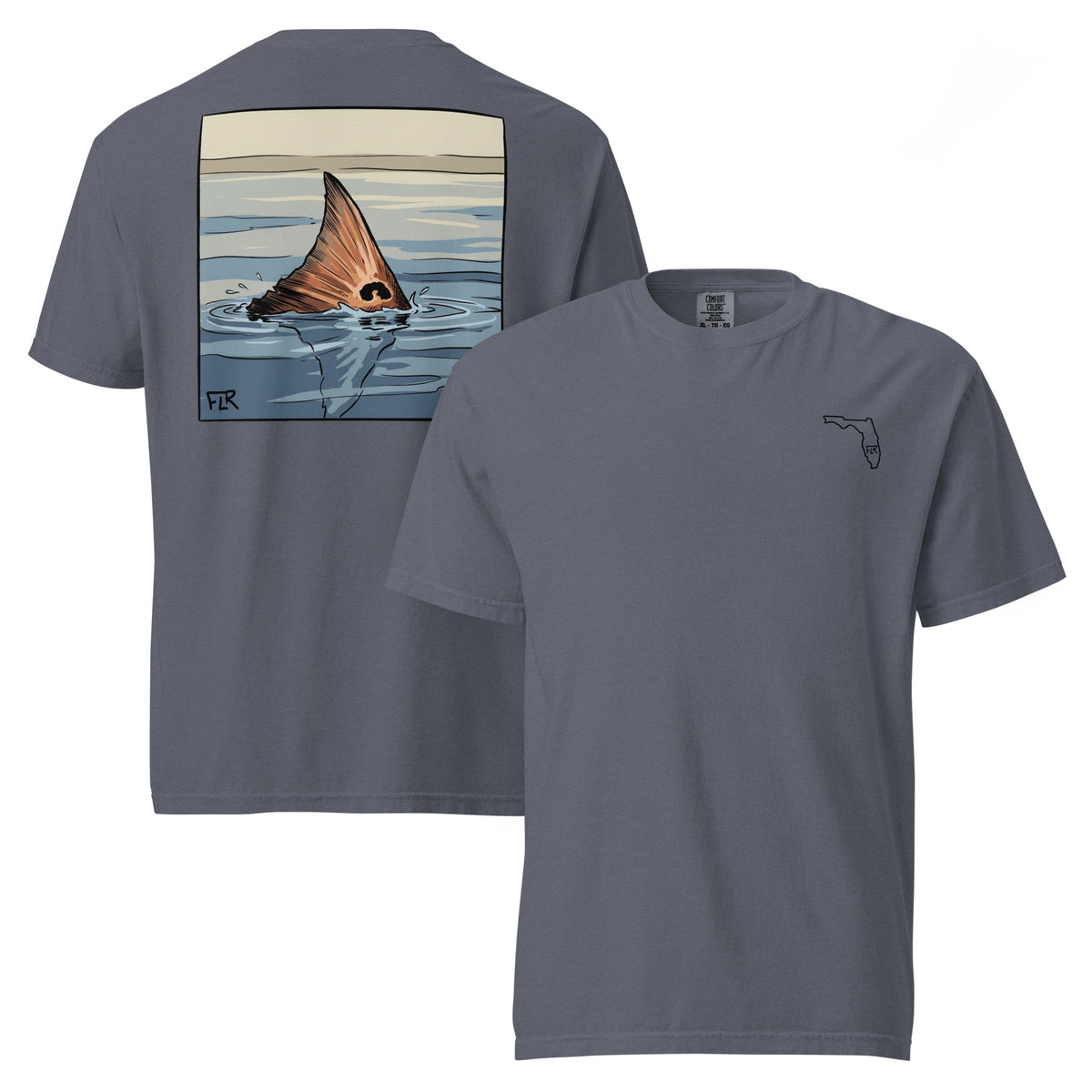 Red Fin Unisex Fishing T-Shirt - Florida Redfish LLC Inshore Tee detail view
