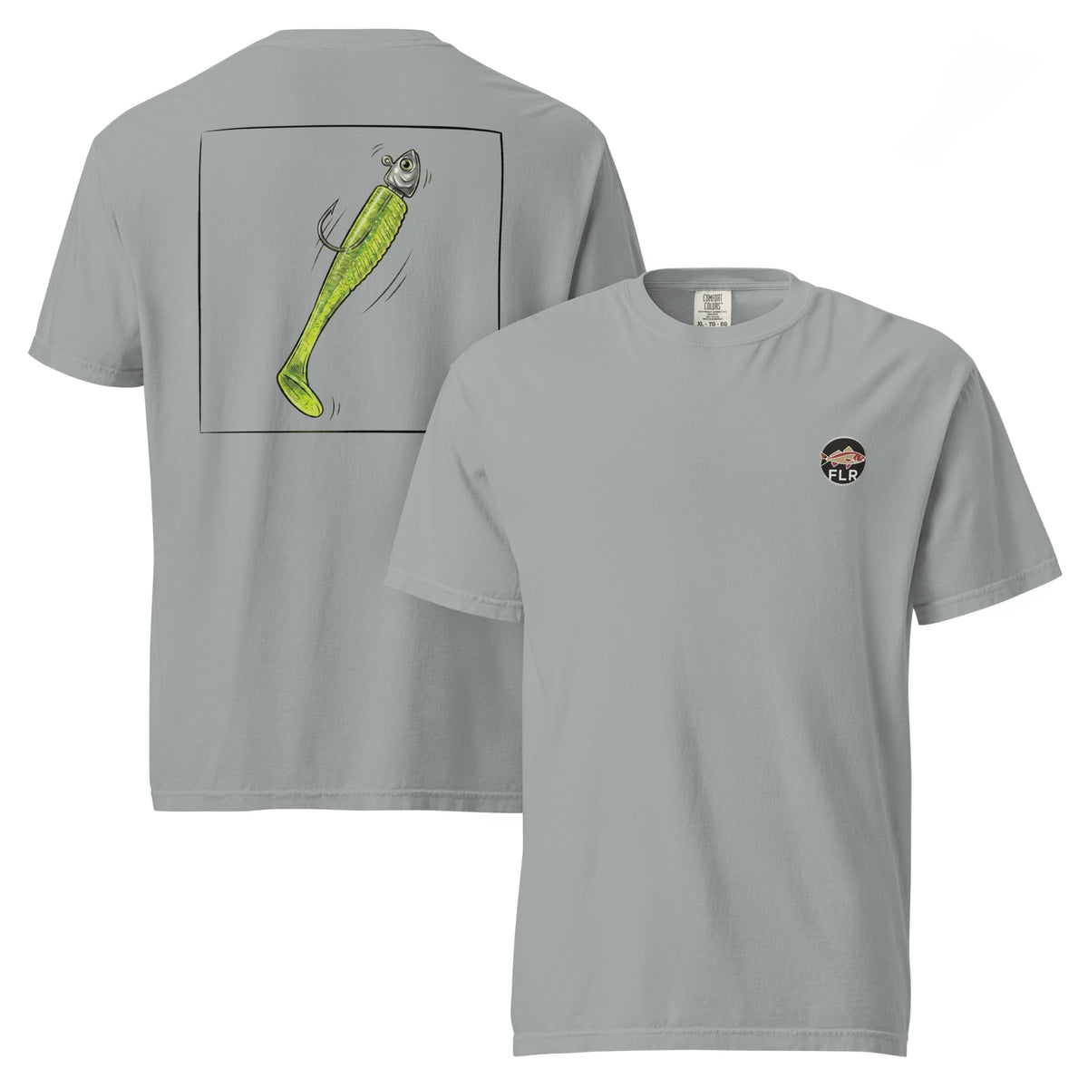 Chartreuse Paddle Tail Unisex Fishing T-Shirt - Florida Redfish LLC Lure Tee - Florida Redfish LLC