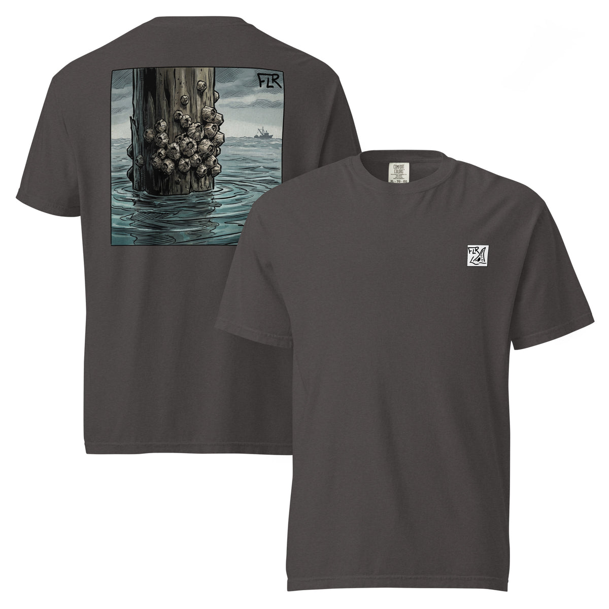 Barnacles Unisex Fishing T-Shirt - Florida Redfish LLC Coastal Tee detail view