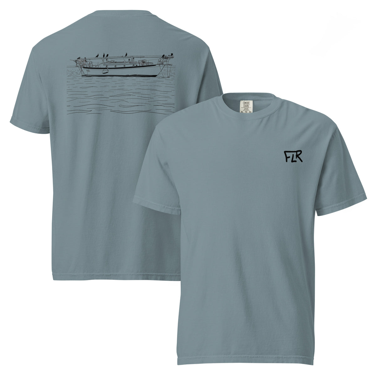 Aura Sailboat Unisex Fishing T-Shirt - Florida Redfish LLC Coastal Tee detail view