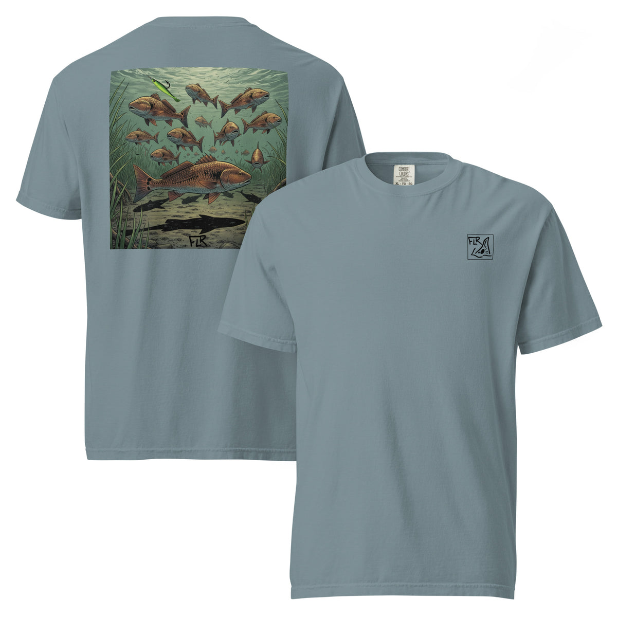 Bull Redfish School Unisex Fishing T-Shirt - Florida Redfish LLC detail view