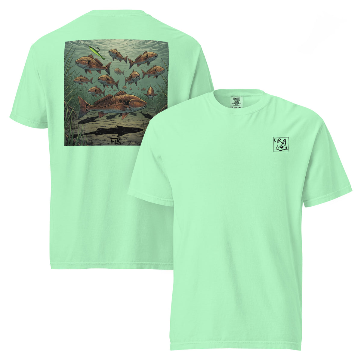 Bull Redfish School Unisex Fishing T-Shirt - Florida Redfish LLC detail view