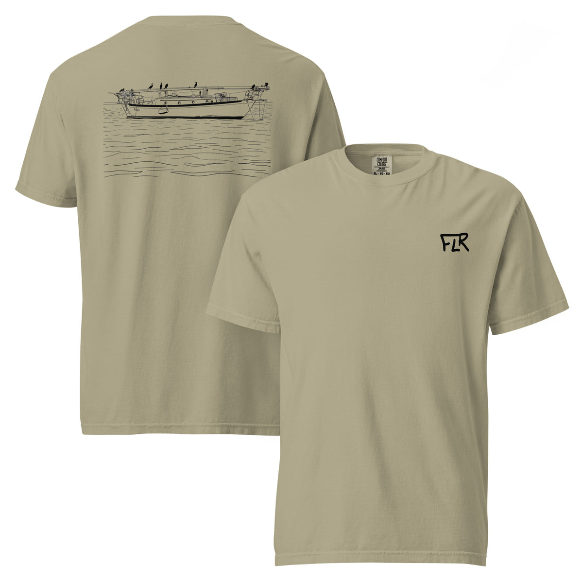 Aura Sailboat Unisex Fishing T-Shirt - Florida Redfish LLC Coastal Tee detail view
