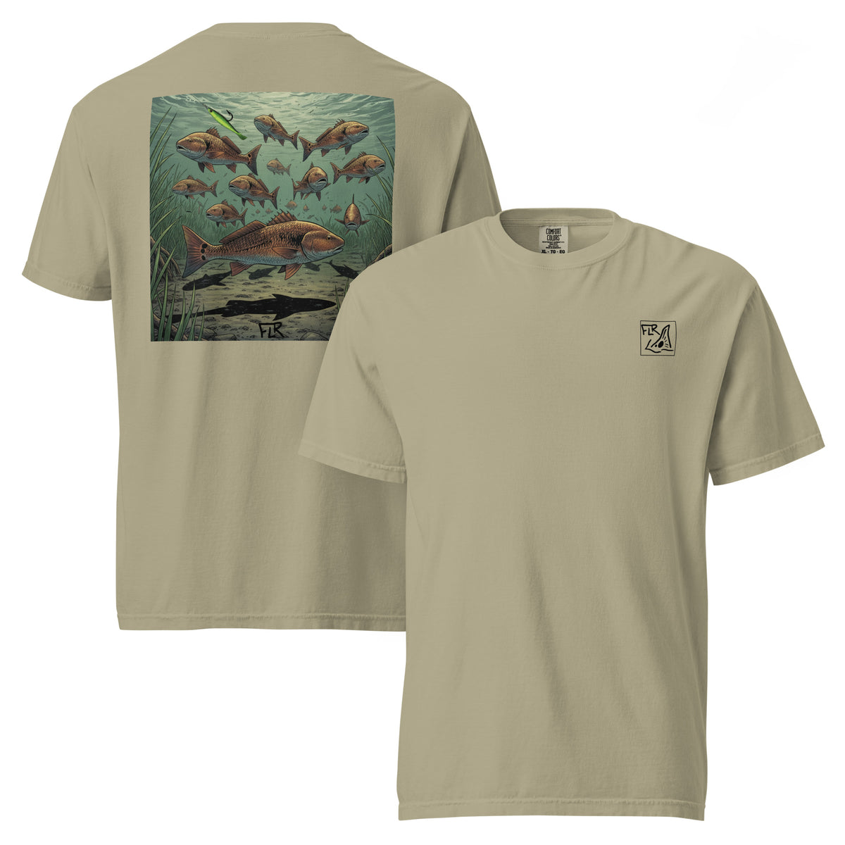 Bull Redfish School Unisex Fishing T-Shirt - Florida Redfish LLC detail view
