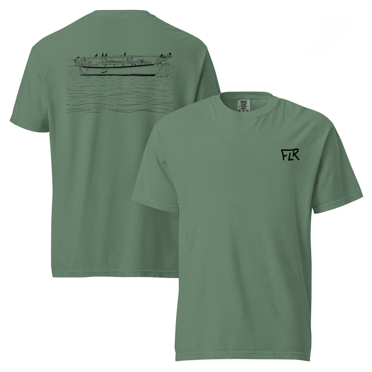 Aura Sailboat Unisex Fishing T-Shirt - Florida Redfish LLC Coastal Tee detail view