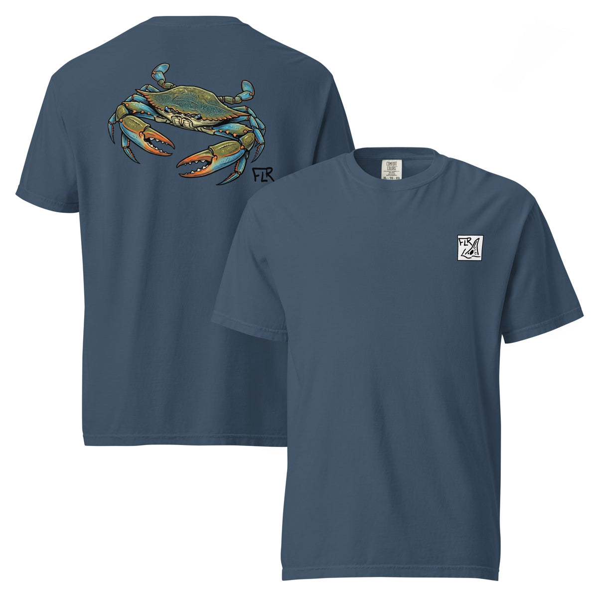 Blue Crab Unisex Fishing T-Shirt - Florida Redfish LLC Coastal Tee detail view