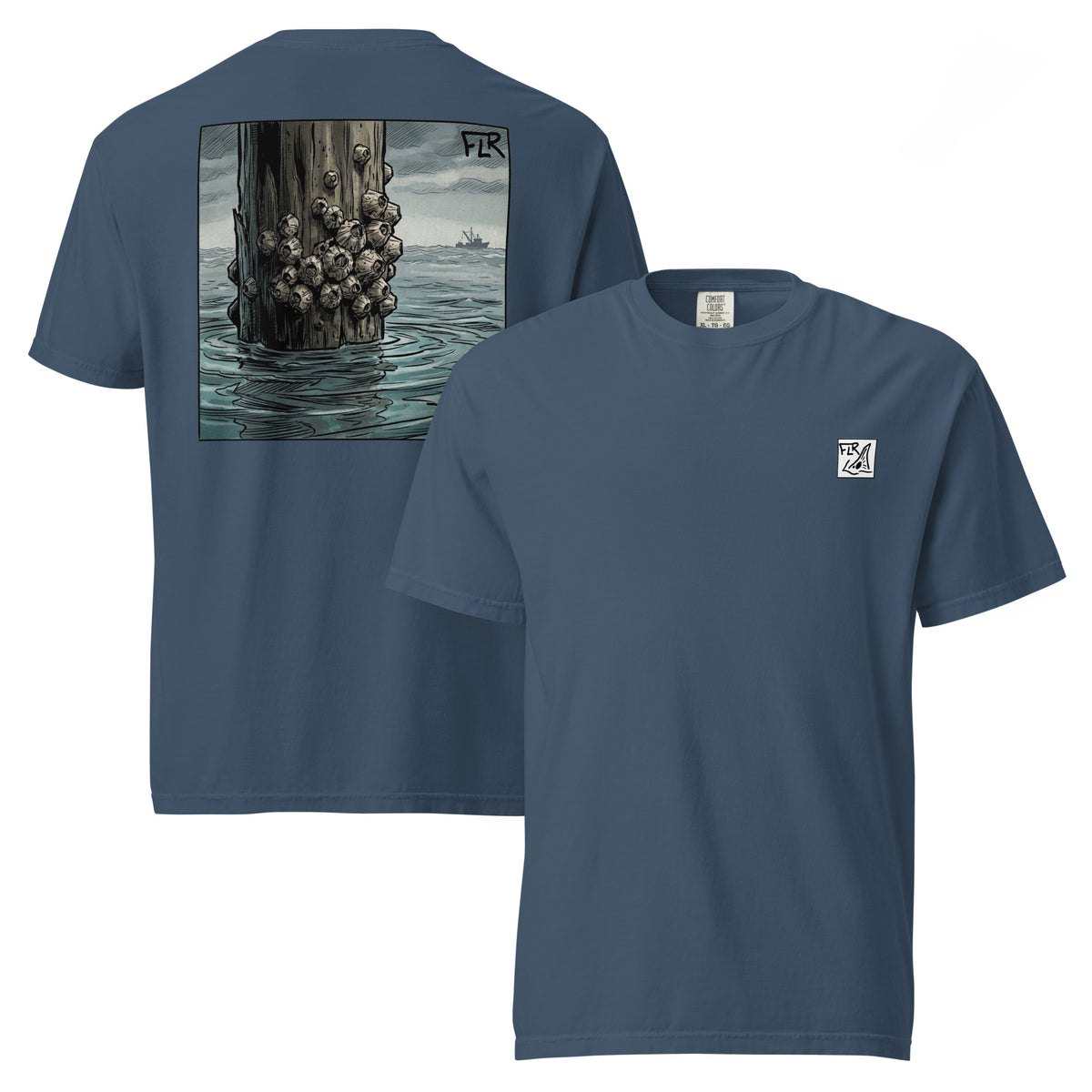 Barnacles Unisex Fishing T-Shirt - Florida Redfish LLC Coastal Tee detail view