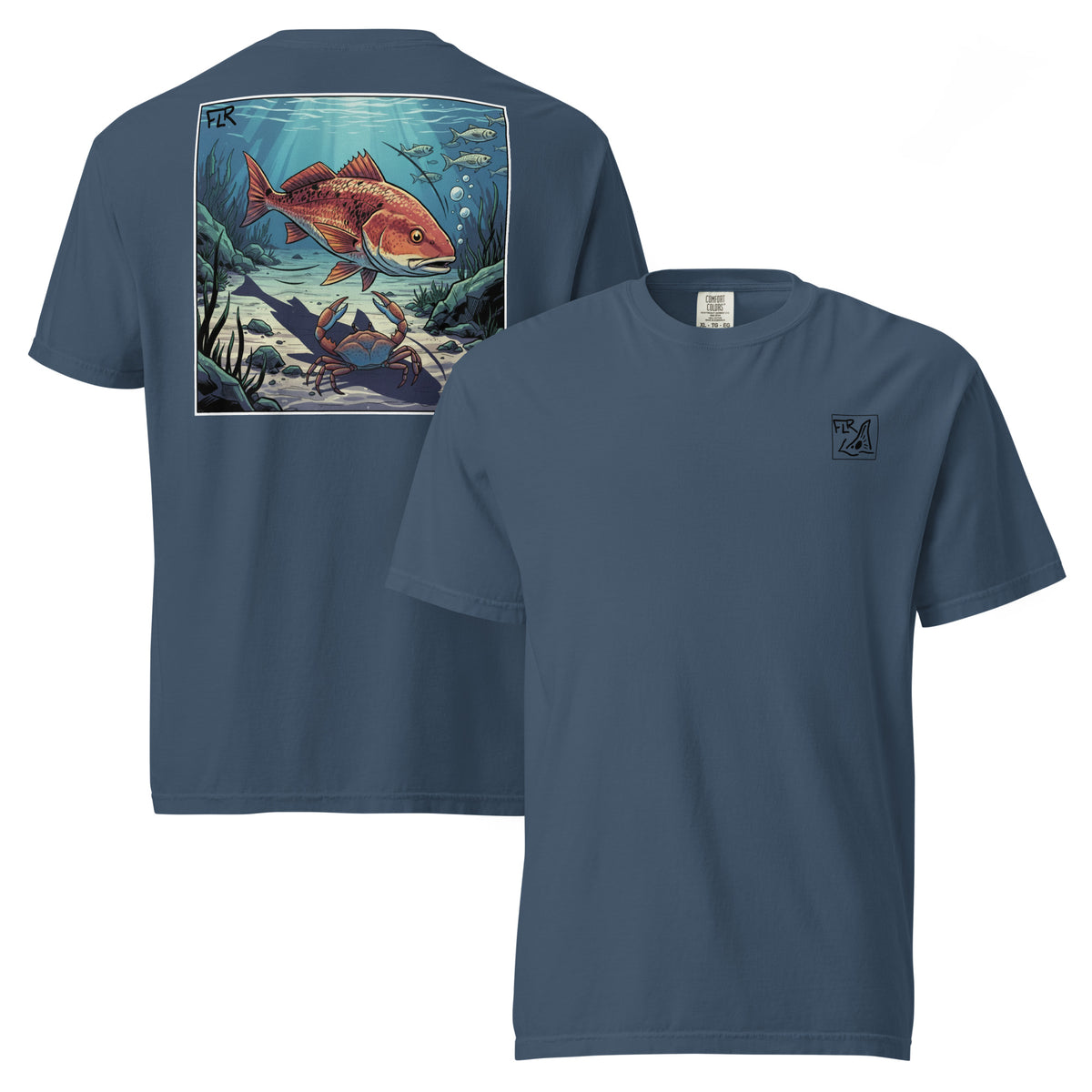 Redfish Natural Habitat Unisex Fishing T-Shirt - Florida Redfish LLC detail view