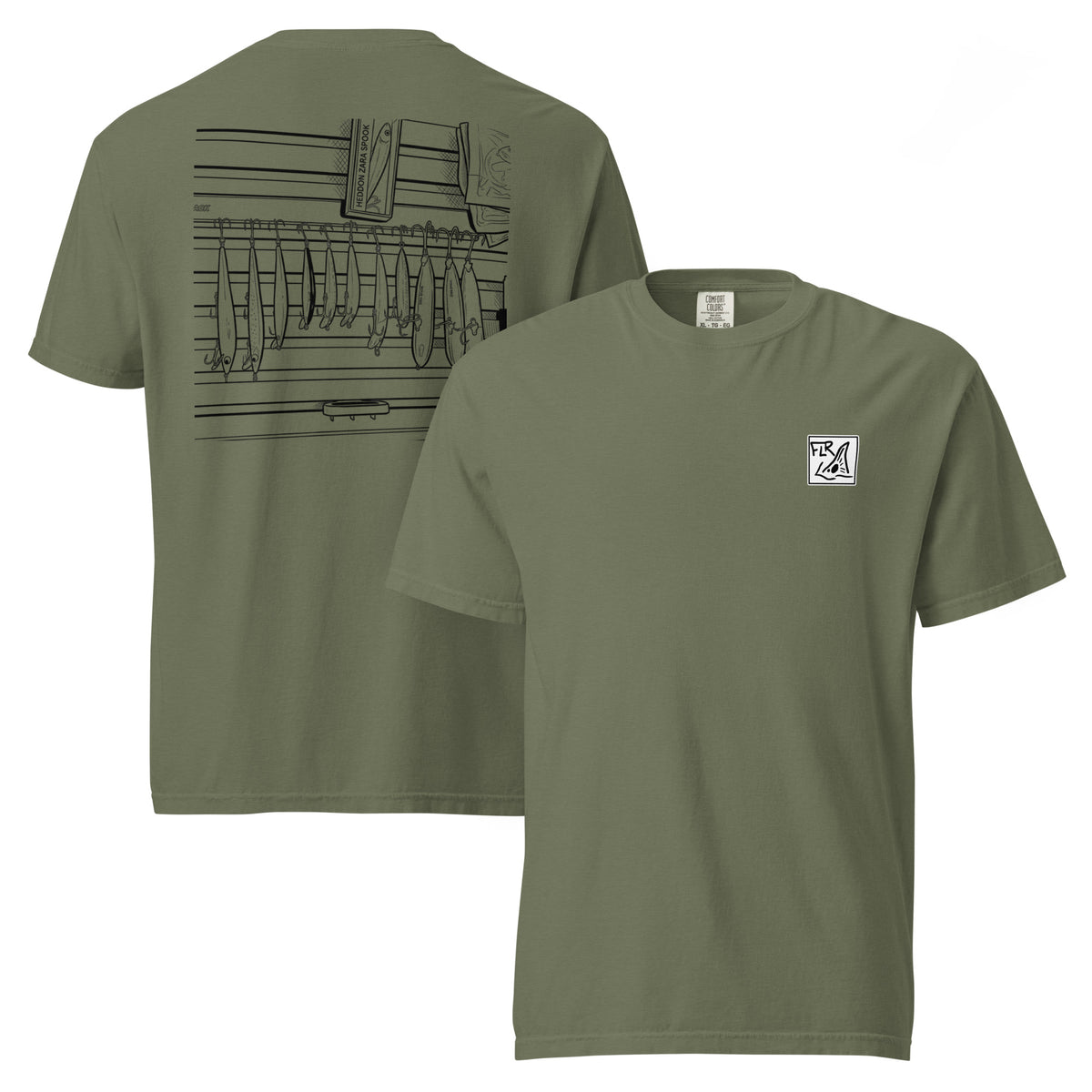 Lure Collection unisex garment-dyed fishing t-shirt FLR vintage lure graphic multiple colors