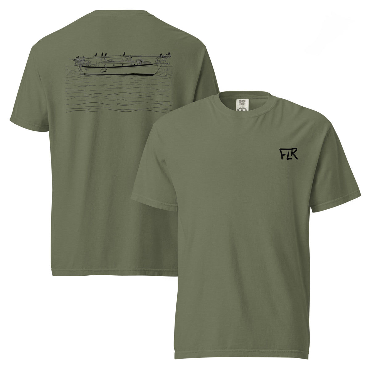 Aura Sailboat Unisex Fishing T-Shirt - Florida Redfish LLC Coastal Tee detail view