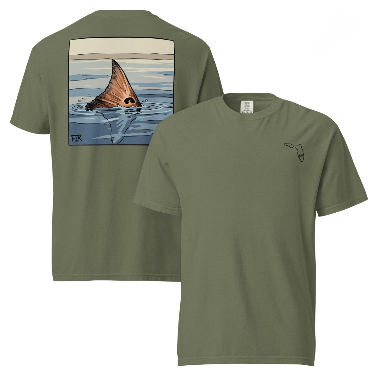 Red Fin Unisex Fishing T-Shirt - Florida Redfish LLC Inshore Tee detail view