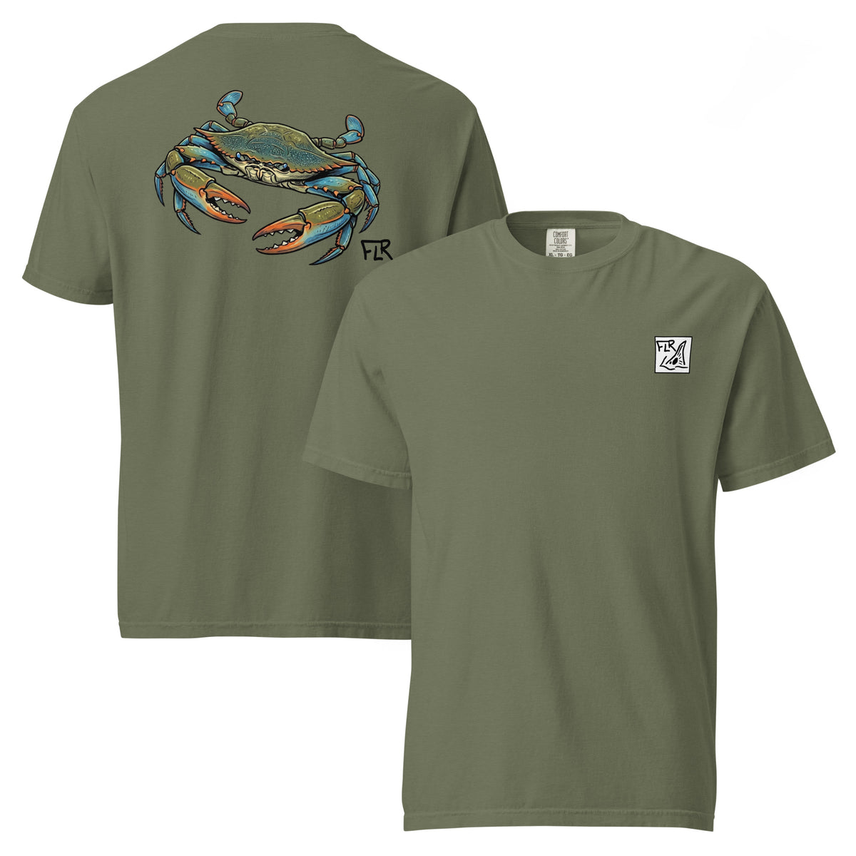 Blue Crab Unisex Fishing T-Shirt - Florida Redfish LLC Coastal Tee detail view