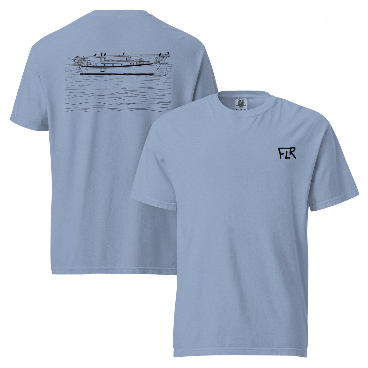Aura Sailboat Unisex Fishing T-Shirt - Florida Redfish LLC Coastal Tee detail view