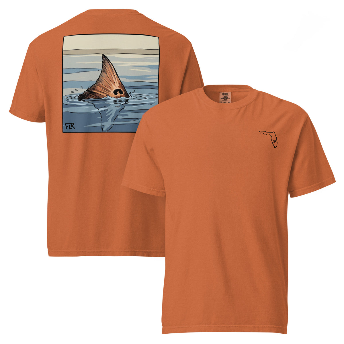 Red Fin Unisex Fishing T-Shirt - Florida Redfish LLC Inshore Tee detail view