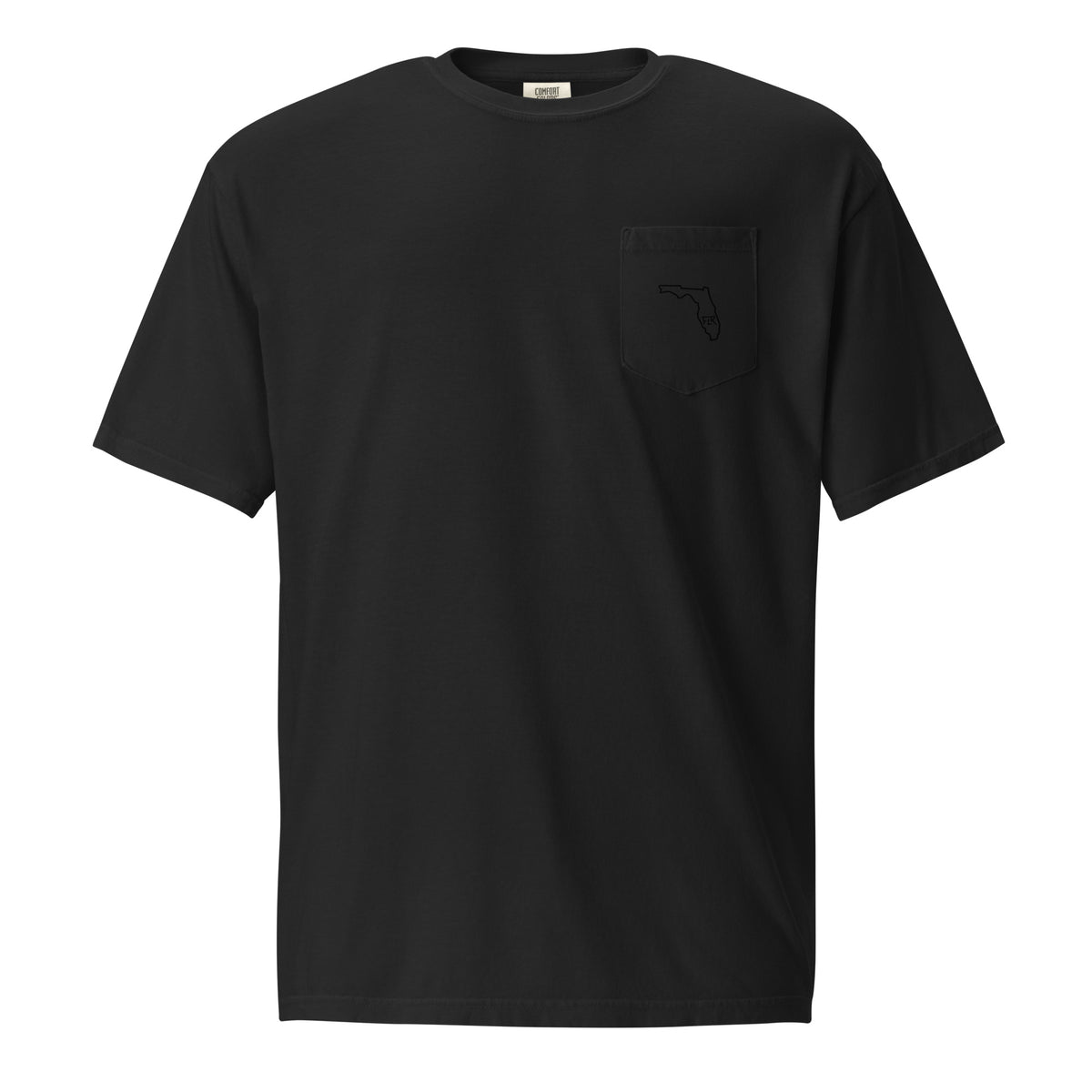FLR Wharf Dock Pocket T-Shirt - Florida Coastal Unisex Garment-Dyed Fishing Tee detail view