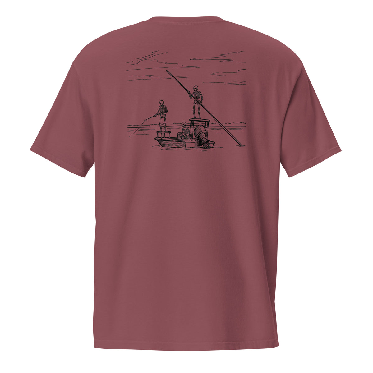 Fish Til I'm Dead Pocket Tee - FLR Unisex Garment-Dyed Fishing Shirt detail view