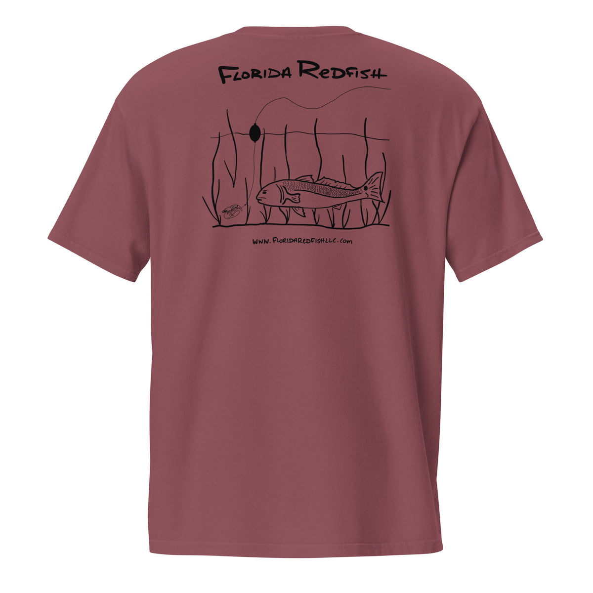 Classic Popping Cork Unisex Pocket Tee - Florida Redfish LLC Inshore Fishing Shirt detail view