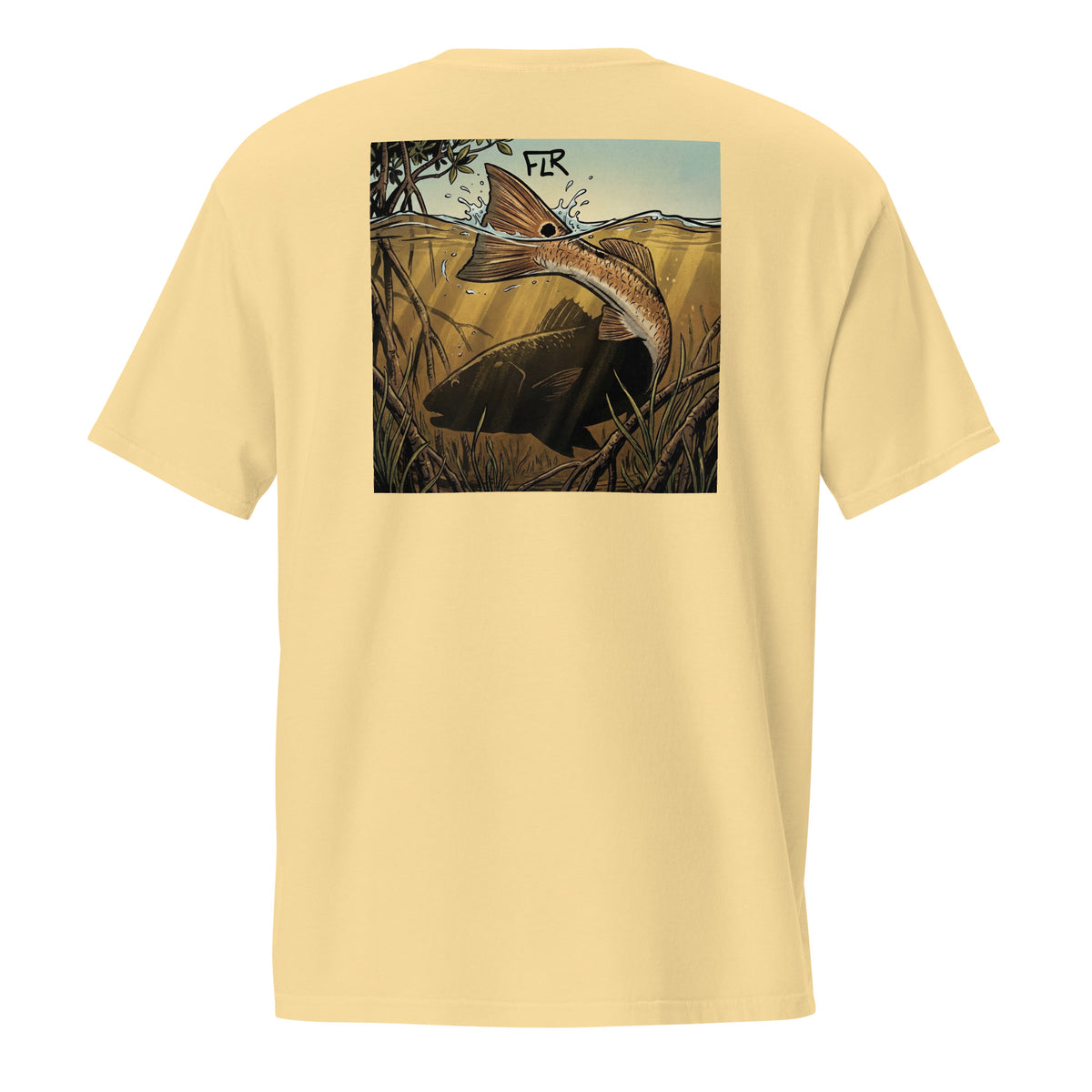 FLR Mangrove Redfish T-Shirt - Florida Inshore Unisex Garment-Dyed Fishing Tee - Florida Redfish LLC