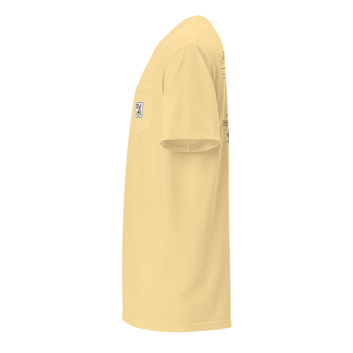Fish Til I'm Dead Pocket Tee - FLR Unisex Garment-Dyed Fishing Shirt detail view