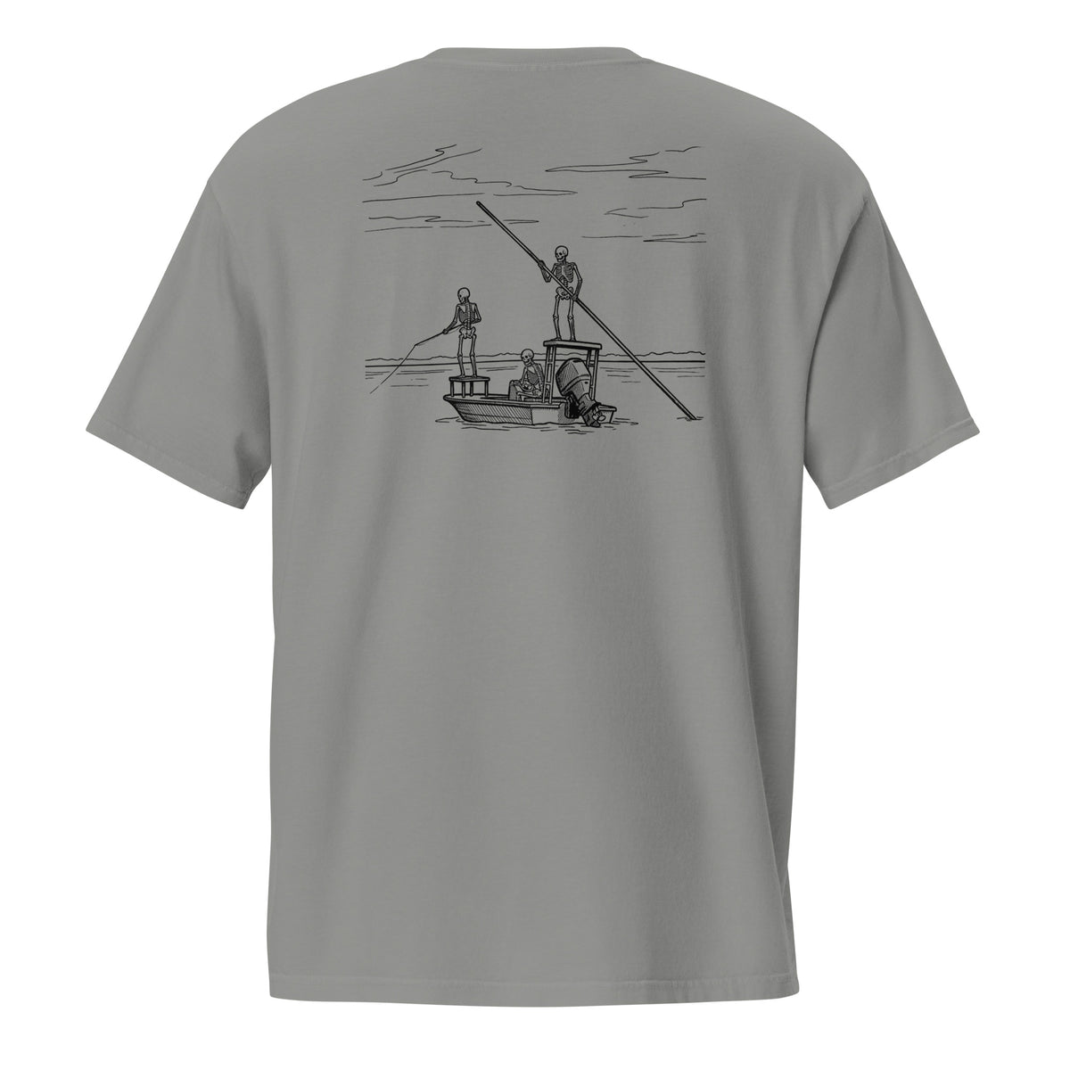 Fish Til I'm Dead Pocket Tee - FLR Unisex Garment-Dyed Fishing Shirt detail view