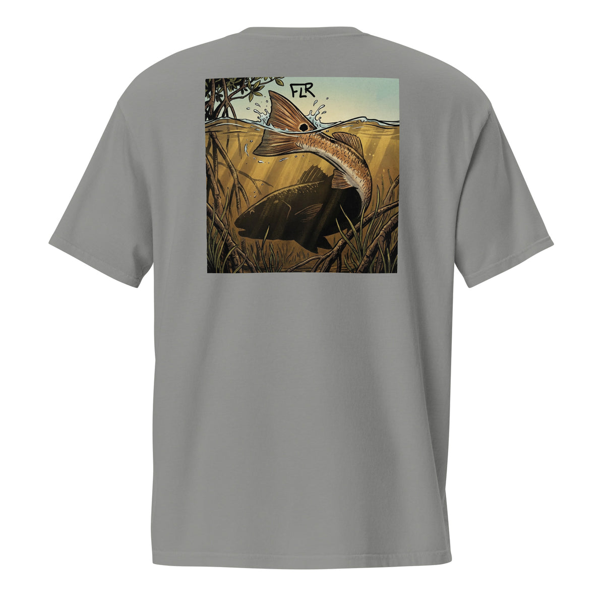 FLR Mangrove Redfish T-Shirt - Florida Inshore Unisex Garment-Dyed Fishing Tee detail view
