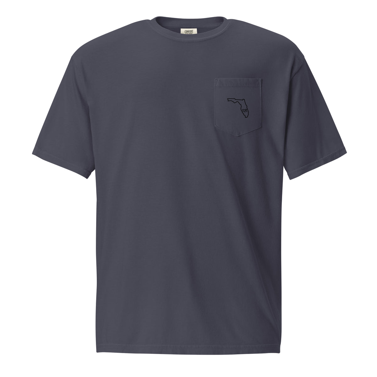 FLR Wharf Dock Pocket T-Shirt - Florida Coastal Unisex Garment-Dyed Fishing Tee detail view