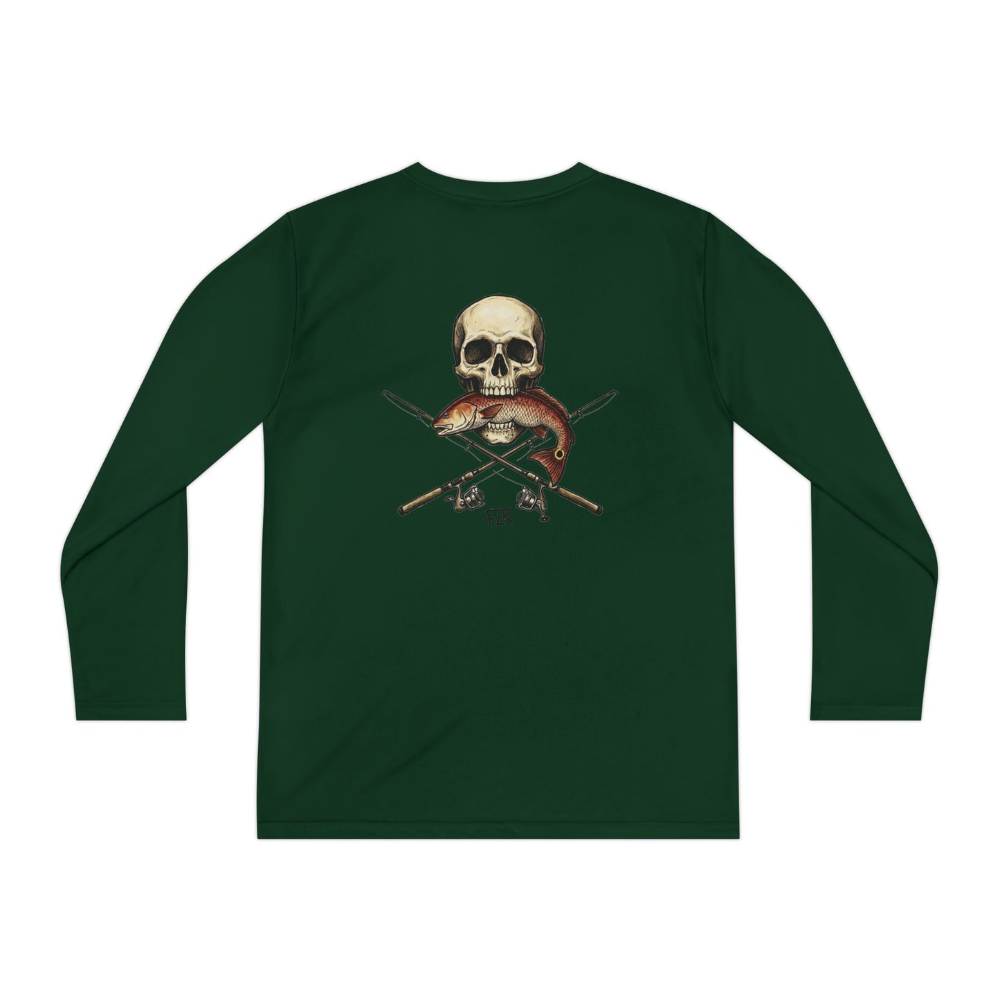 FLR Redfish Skeleton Kids Dryfit Tee | UPF Performance Florida Kids Fishing Shirt
